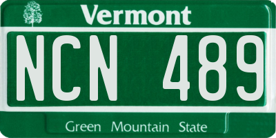VT license plate NCN489