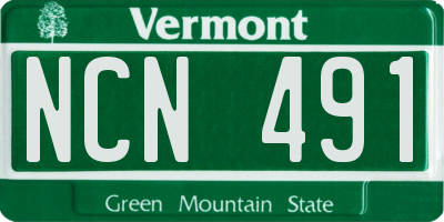 VT license plate NCN491