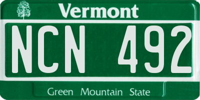 VT license plate NCN492