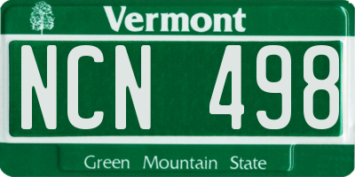 VT license plate NCN498