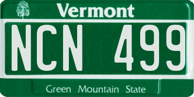 VT license plate NCN499