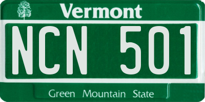 VT license plate NCN501