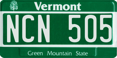 VT license plate NCN505