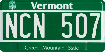 VT license plate NCN507