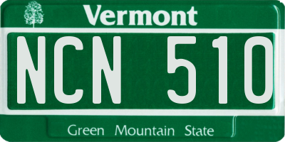 VT license plate NCN510