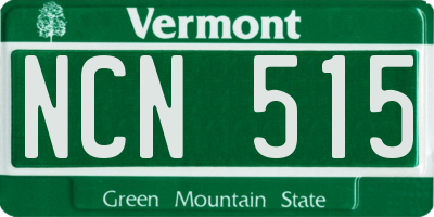 VT license plate NCN515