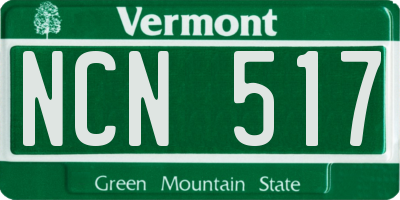 VT license plate NCN517