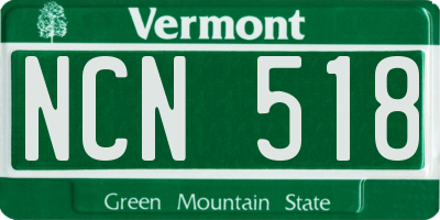 VT license plate NCN518