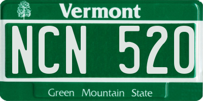 VT license plate NCN520