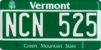 VT license plate NCN525