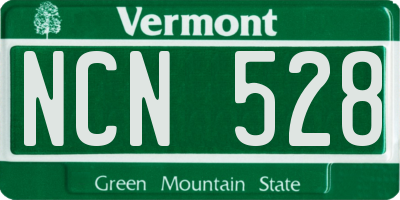 VT license plate NCN528