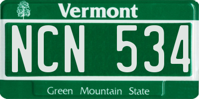 VT license plate NCN534