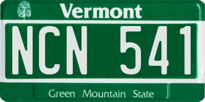 VT license plate NCN541