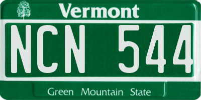 VT license plate NCN544