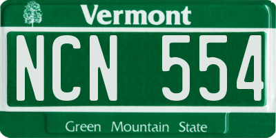 VT license plate NCN554