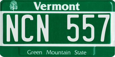 VT license plate NCN557