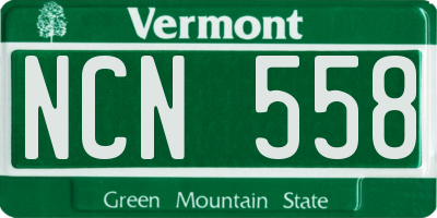 VT license plate NCN558
