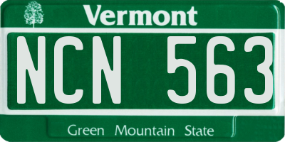 VT license plate NCN563