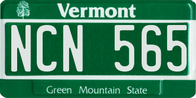 VT license plate NCN565