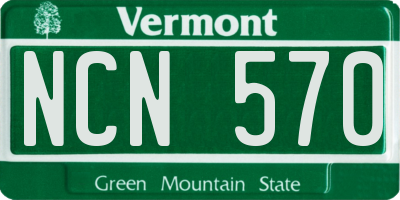 VT license plate NCN570