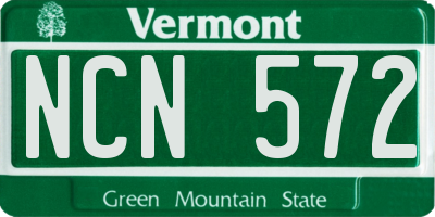 VT license plate NCN572
