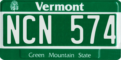 VT license plate NCN574