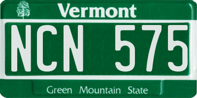 VT license plate NCN575