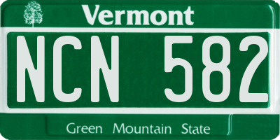 VT license plate NCN582