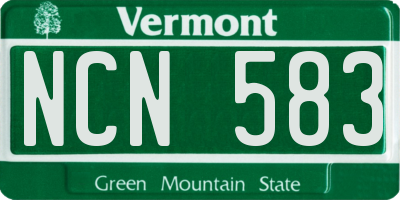 VT license plate NCN583