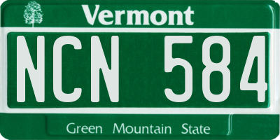 VT license plate NCN584
