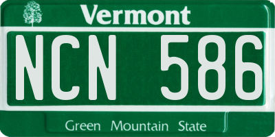 VT license plate NCN586