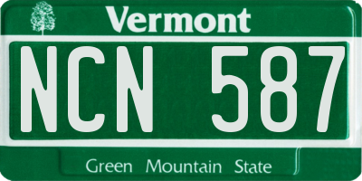 VT license plate NCN587