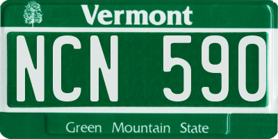 VT license plate NCN590