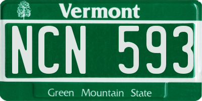 VT license plate NCN593
