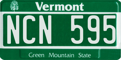 VT license plate NCN595
