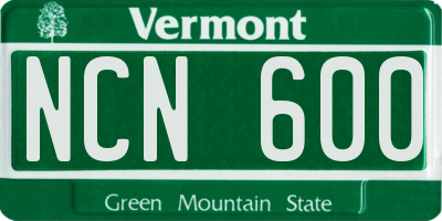 VT license plate NCN600