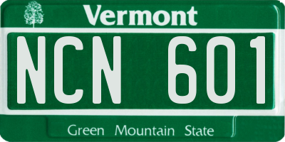 VT license plate NCN601