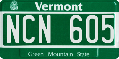 VT license plate NCN605