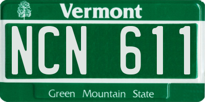 VT license plate NCN611