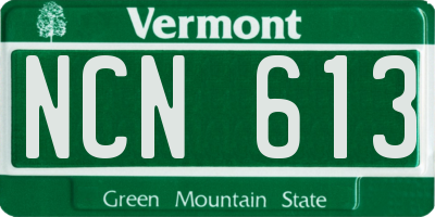 VT license plate NCN613