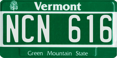 VT license plate NCN616
