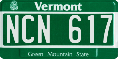 VT license plate NCN617