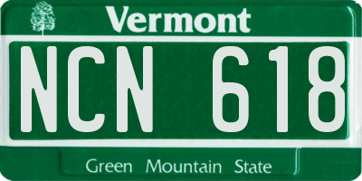 VT license plate NCN618