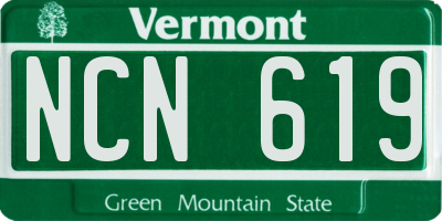 VT license plate NCN619