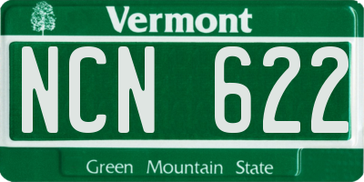 VT license plate NCN622