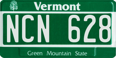 VT license plate NCN628