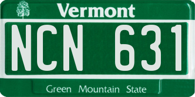 VT license plate NCN631