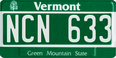 VT license plate NCN633