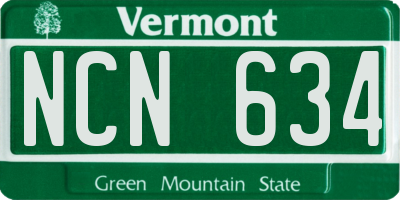 VT license plate NCN634