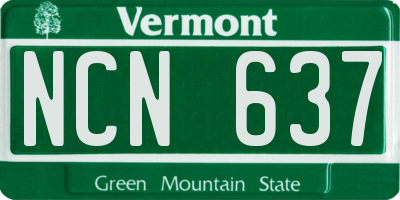 VT license plate NCN637